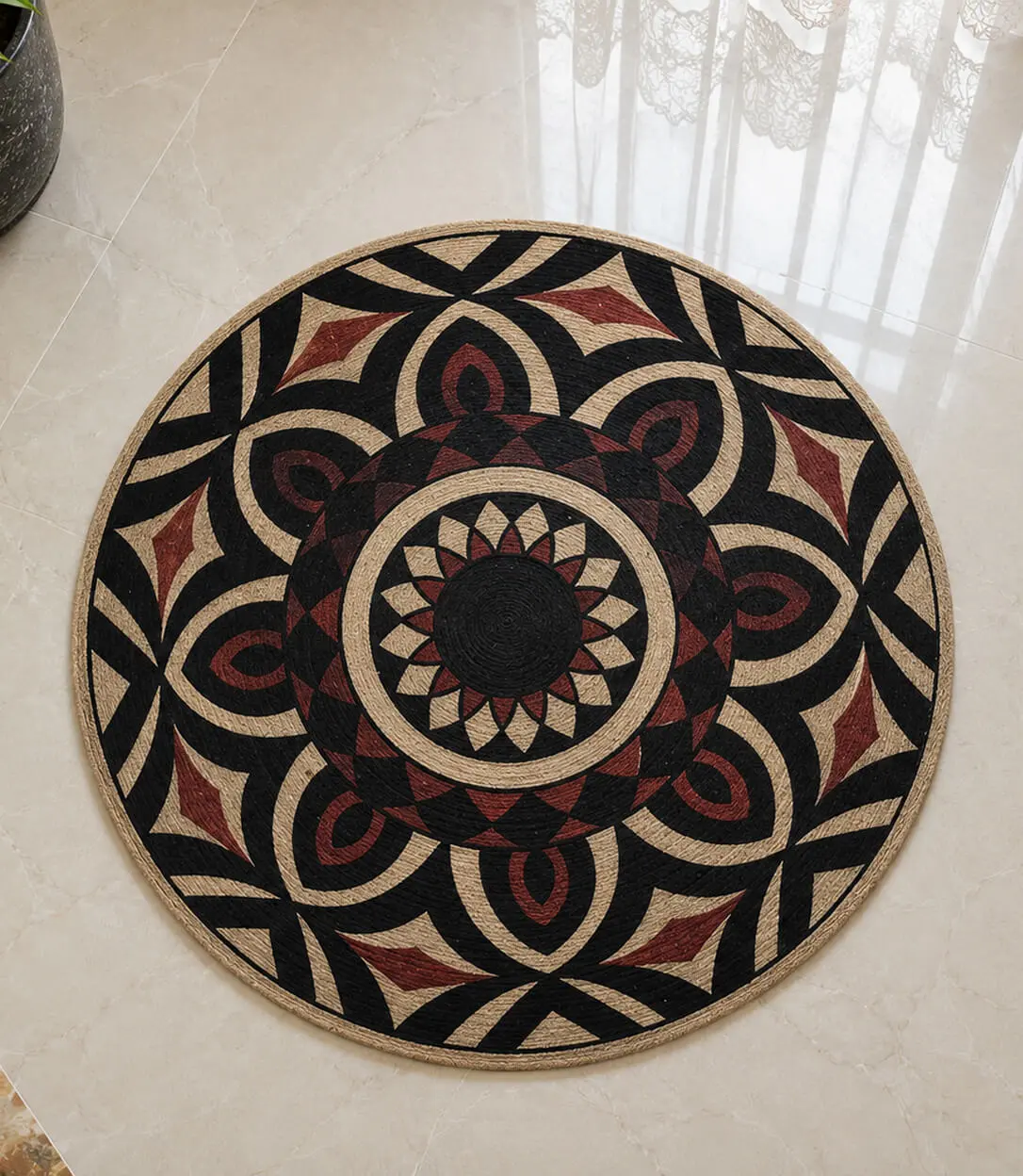 ব্ল্যাক মেরুন ফ্লোর ম্যাট